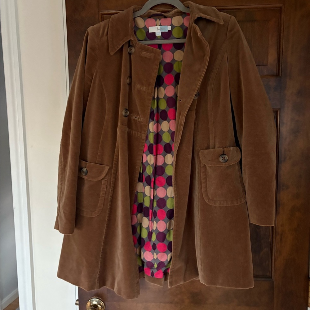 Boden Brown Corduroy Trench Coat